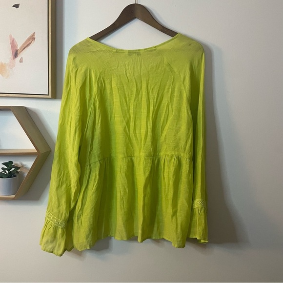 Counterparts Green V-Neck Women's Tunic Top XL - Picture 2 of 5